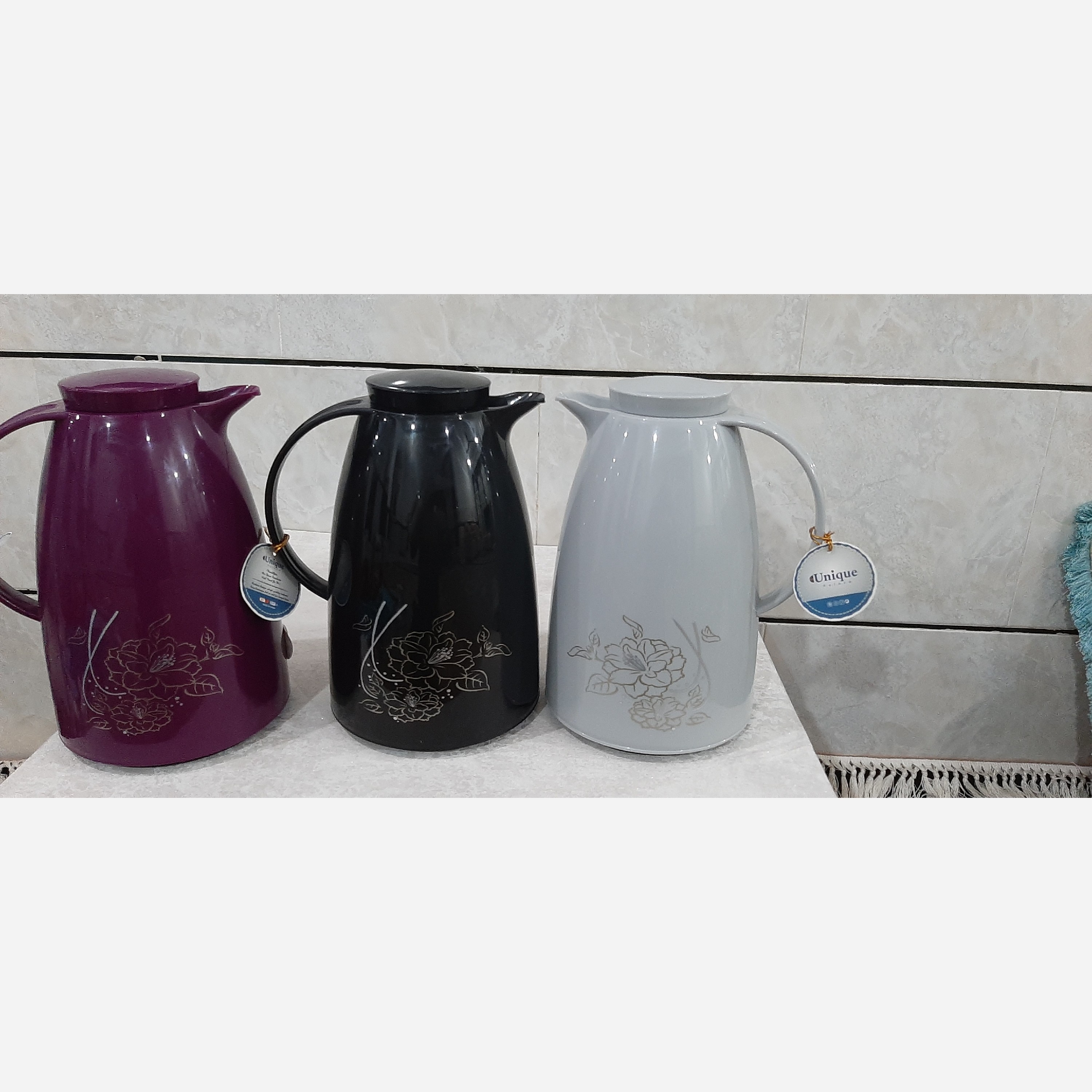 فلاکس چای دو لیتری شیشه صورتی وارداتی یونیک اصل