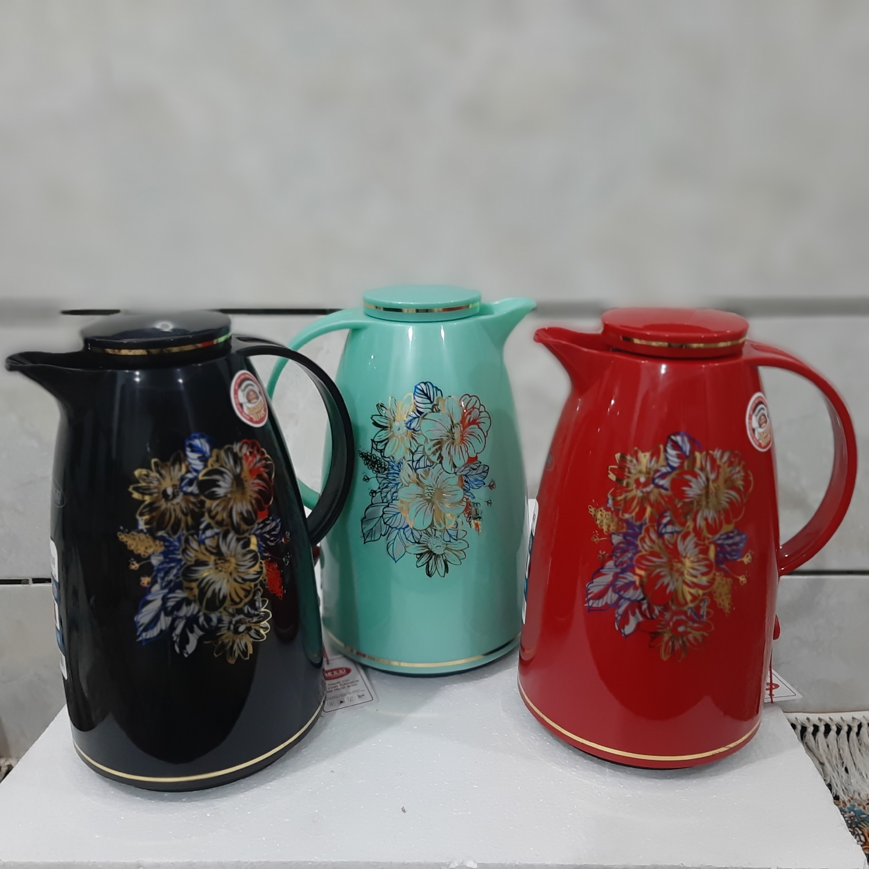 فلاسک چای شیشه صورتی دولیتری رمانتیک (مکسی) وارداتی اصلی