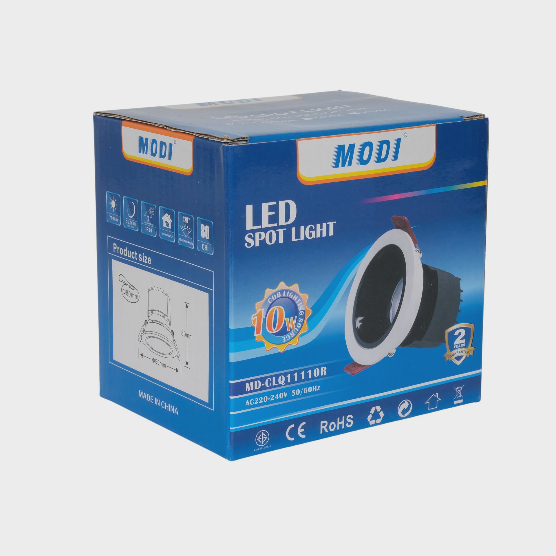 چراغ سقفی توکار مودی نقطه ای 10 وات مدل MD-CLQ11110R ضمانت اصالت و ظمانت قیمت کالا