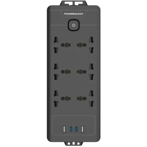 چندراهی برق پاورولوژی مدل PWCUQC034 ظرفیت 2500 وات با 6 پریز