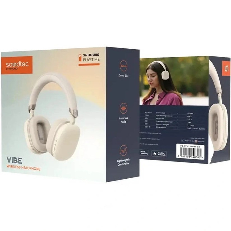 هدفون بیسیم Soundtec VIBE بلوتوث 5.3 36 ساعت شارژدهی درایور 40 میلیمتری Type-C