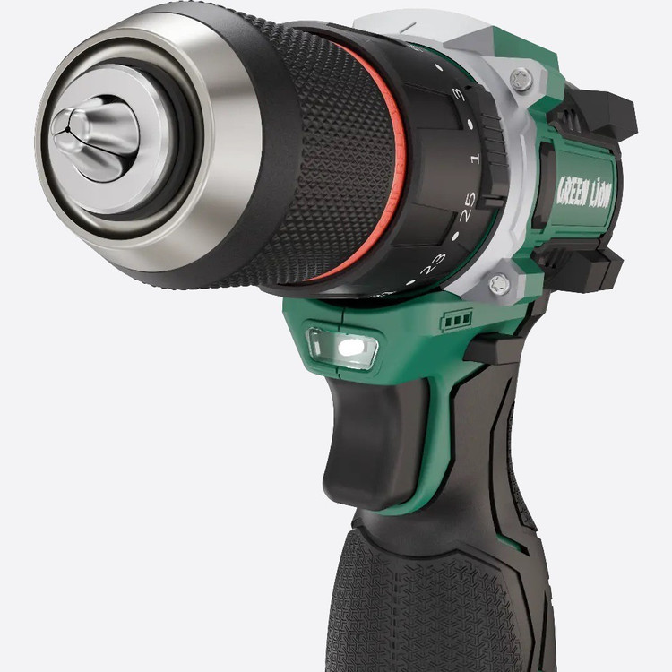 دریل چکشی شارژی گرین لاین GD 15 Pro Drive موتور براشلس 55 نیوتنمتر، دو باتری 18 ولت ست 24 پارچه