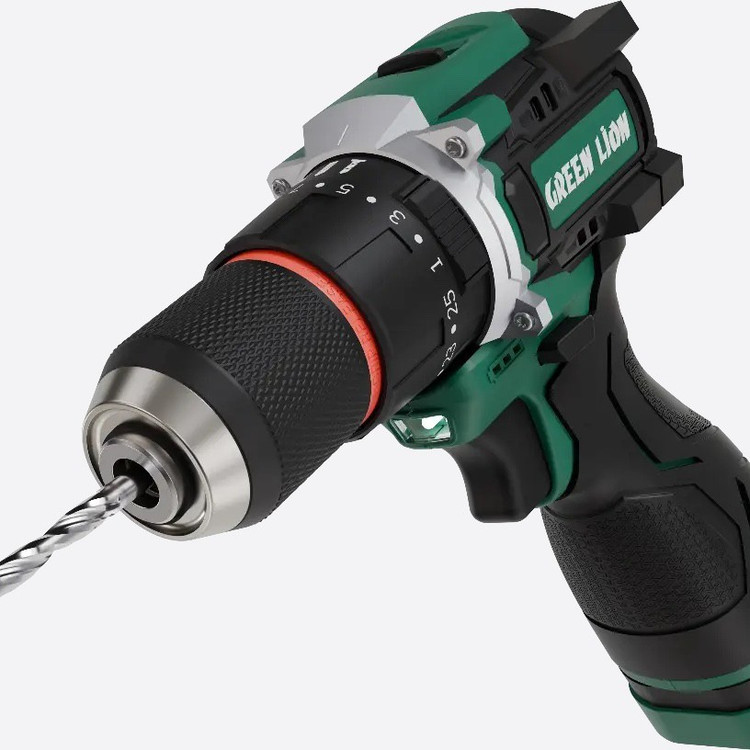 دریل چکشی شارژی گرین لاین GD 15 Pro Drive موتور براشلس 55 نیوتنمتر، دو باتری 18 ولت ست 24 پارچه