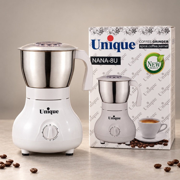 آسیاب قهوه و ادویه یونیک مدل NANA-8U پارچ استیل 600 میل