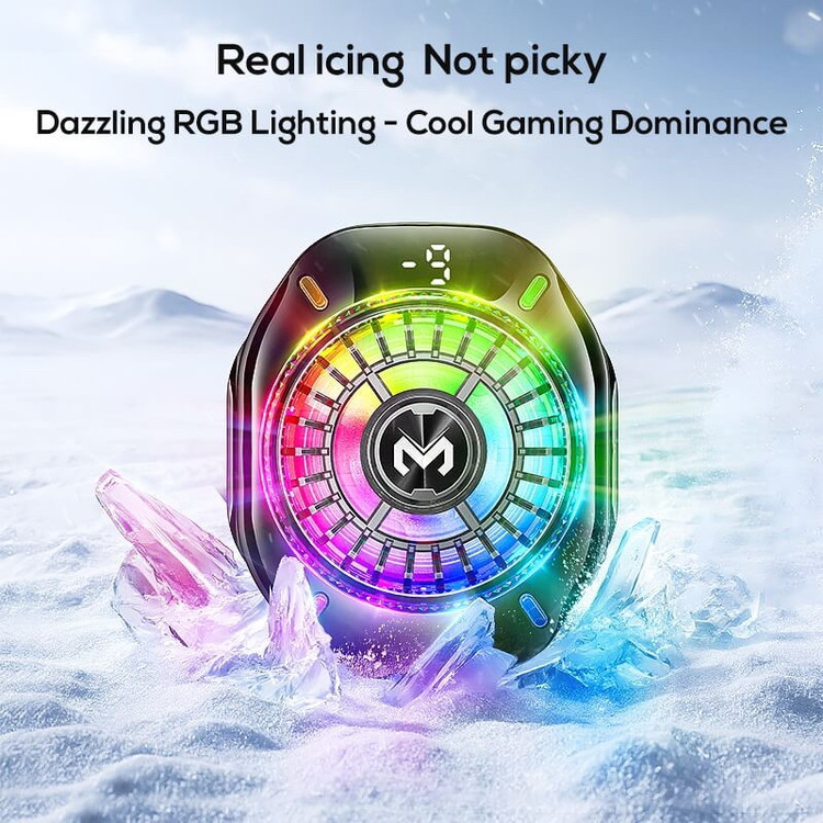 فن خنک کننده گیمینگ موبایل MEMO CX10 RGB Pro مگنتی با نمایشگر دیجیتال