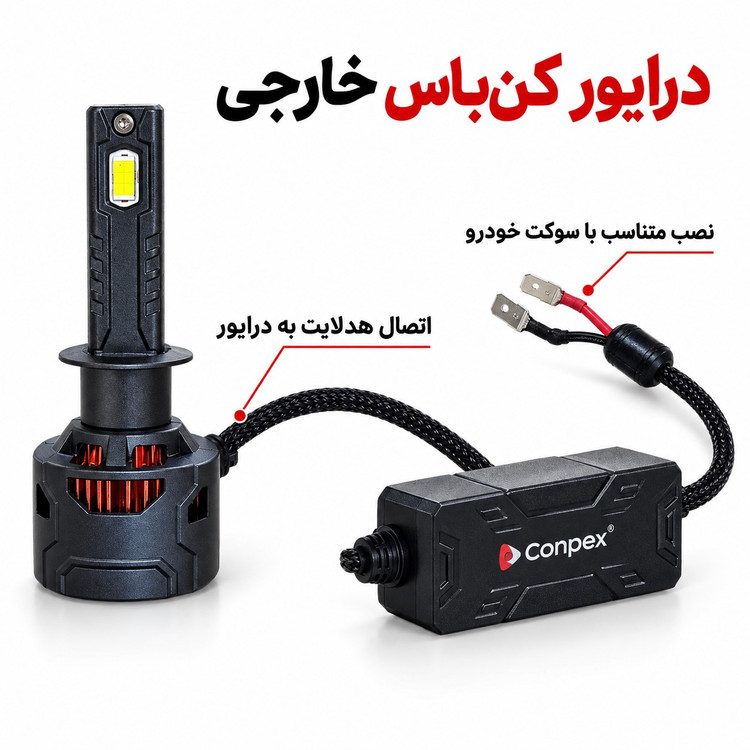 هدلایت کانپکس Conpex R11 H1 نور سفید 200 وات 6000K و 20000 لومن خط کات دقیق