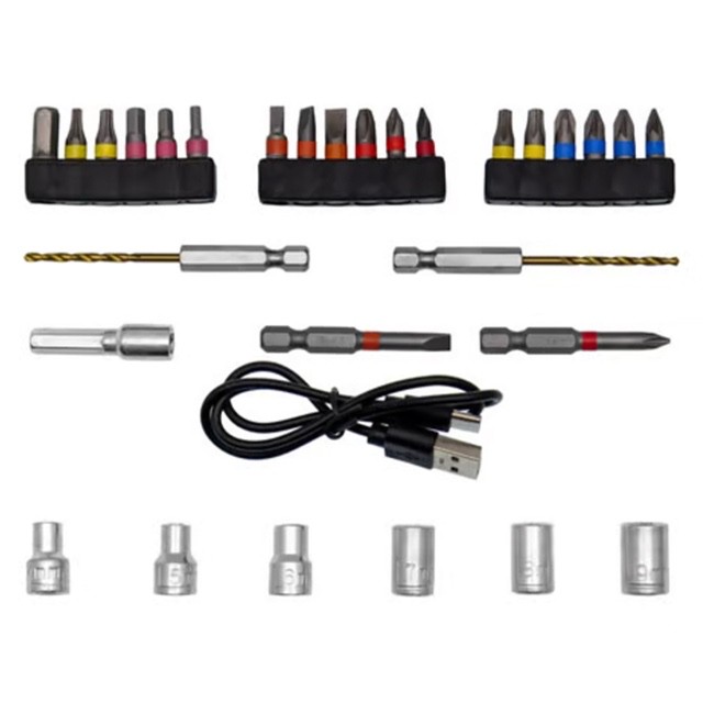 پیچ گوشتی برقی شارژی MDHL مدل MD-8728 ست کامل 29 تکه با باتری 2000 میلیآمپرساعت و شارژ Type-C
