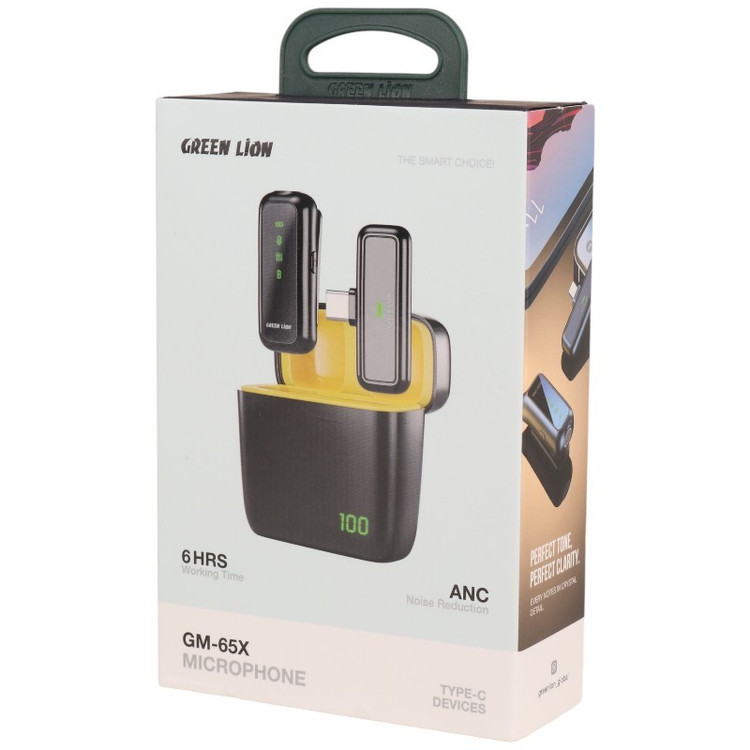 میکروفون یقه ای بی سیم Green Lion GM-65X Type-C