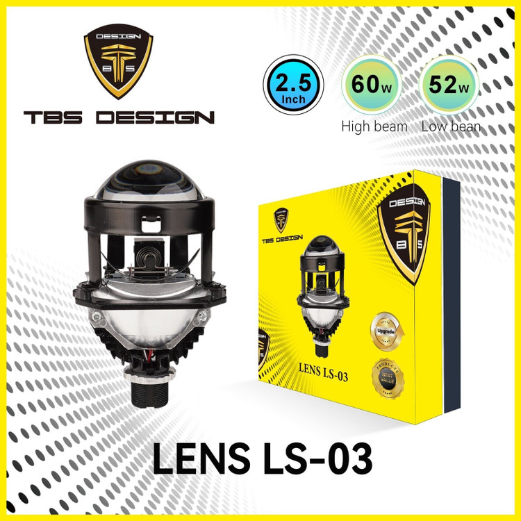 لنز خودرو توبیز مدل LS-03 سایز 2.5 اینچ خط کات دقیق و پرتاب نور قوی، با نور پایین و بالا
