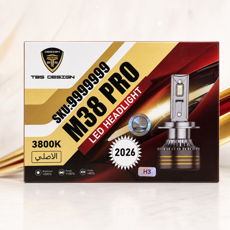 هدلایت TBS Design M38 PRO پایه H3 نور نچرال 3800K، توان 150 وات و روشنایی 15000 لومن جفت