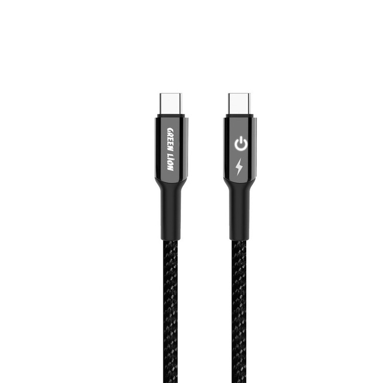 کابل شارژ Green Lion USB-C به USB-C فست شارژ 60 وات PD طول 1 متر روکش کنفی