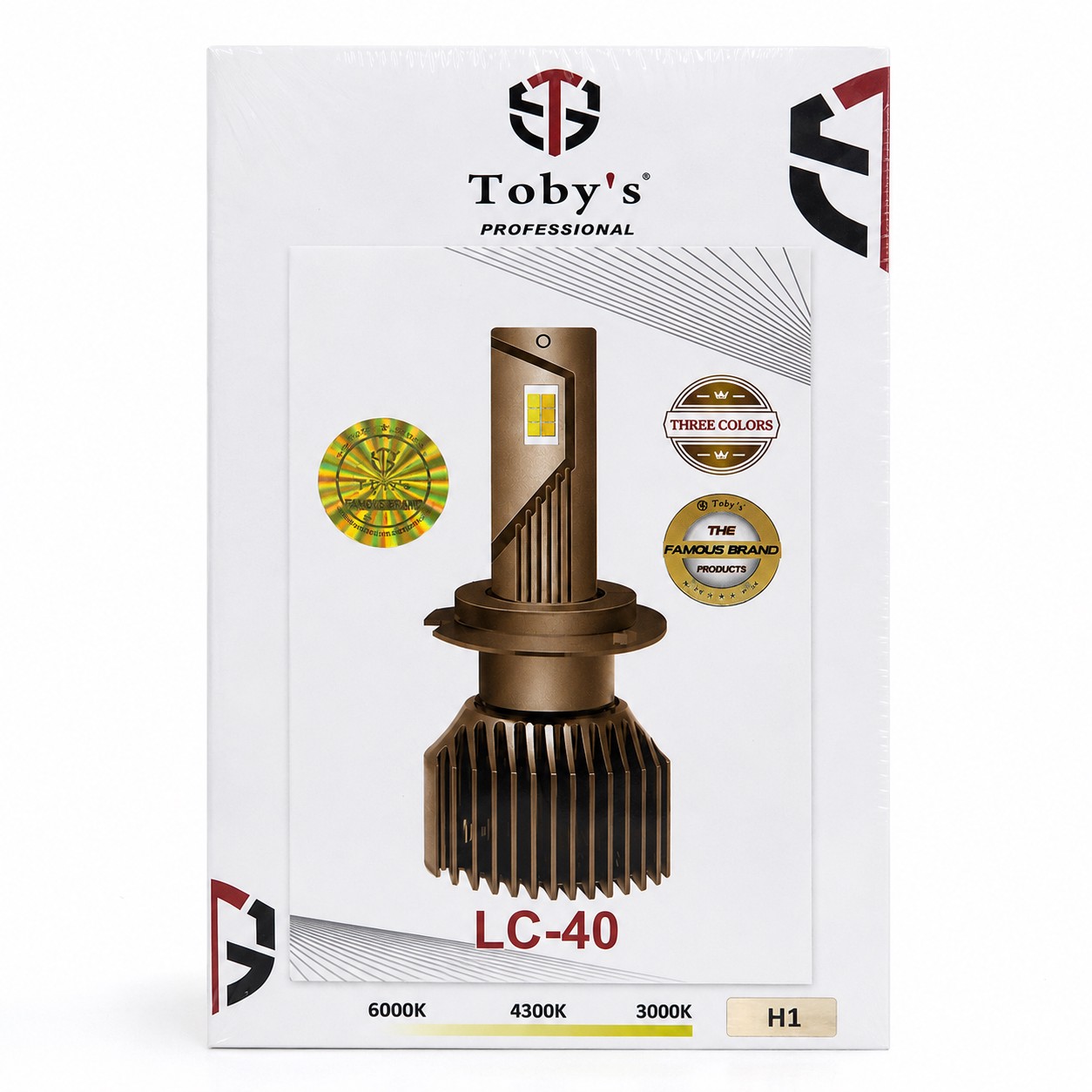 هدلایت سه رنگ توبیز LC-40 پایه H1 - سفید،آفتابی،لیمویی با یکسال گارانتی