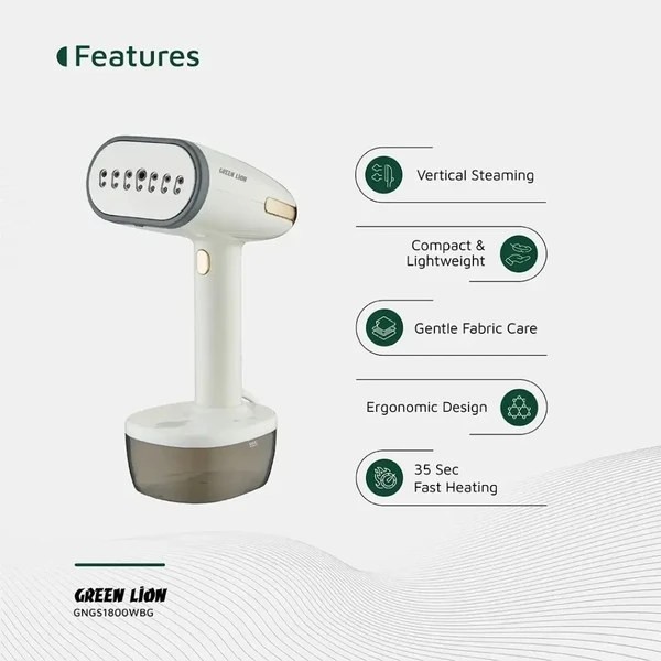 اتو بخارگر گرین لاین مدل Green Lion Steam 1800W Garment Steamer توان 1800 وات و بخاردهی سریع