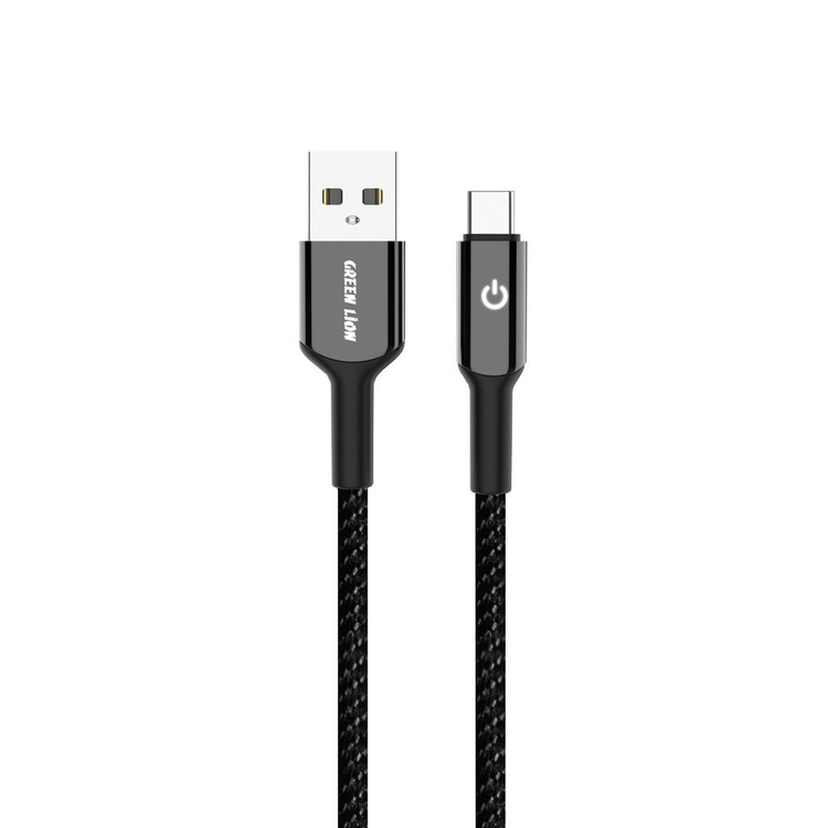کابل USB-A به USB-C گرین لاین شارژ سریع 18 وات روکش کنفی مقاوم 1 متری