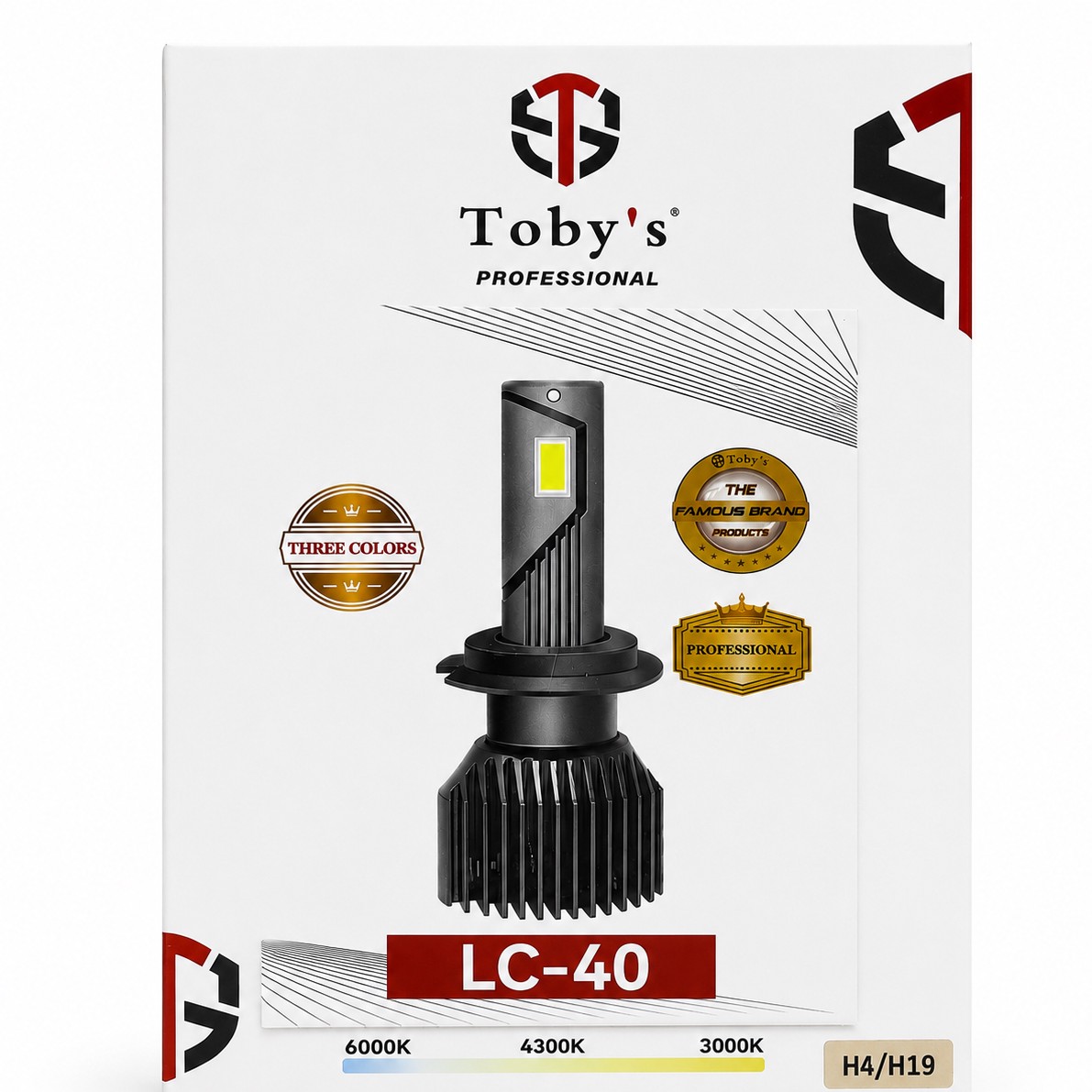هدلایت سه رنگ Tobys LC-40 پایه H4 - سه رنگ نور واقعی برای هر شرایط رانندگی با یکسال گارانتی