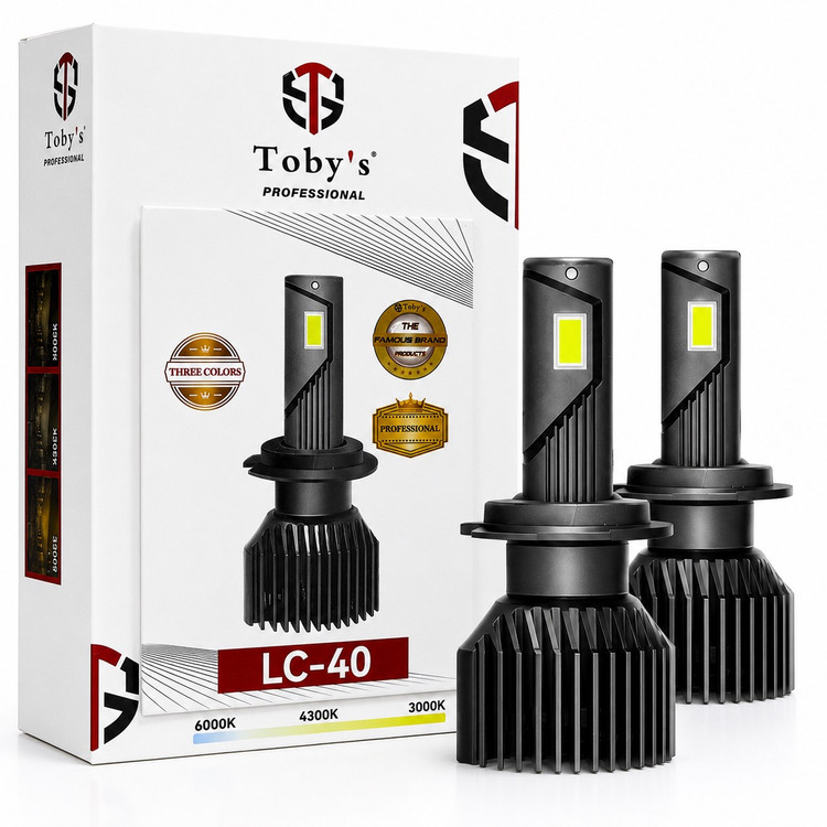 هدلایت سه رنگ Tobys LC-40 پایه H4 - سه رنگ نور واقعی برای هر شرایط رانندگی با یکسال گارانتی