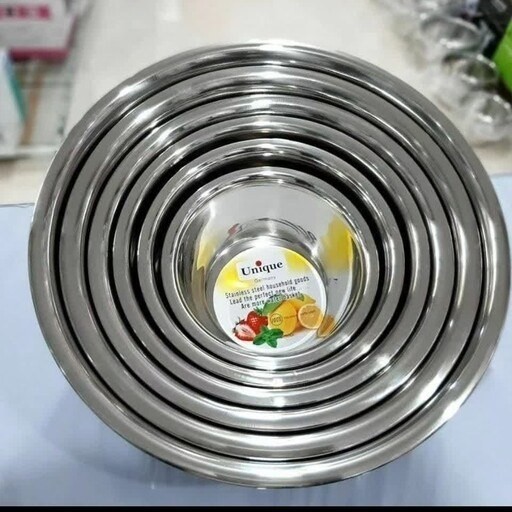 لگن استیل یونیک 6پارچه برند یونیک حک شده ضد زنگ و سیاه شدن