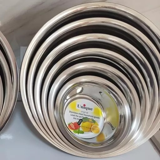 لگن استیل یونیک 6پارچه برند یونیک حک شده ضد زنگ و سیاه شدن