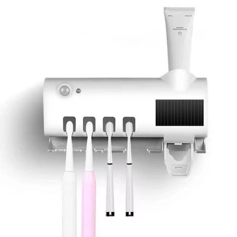 استریلایزر و جا مسواکی هوشمند UV دیواری جا خمیردندان اتوماتیک سنسور حرکتی نگهدارنده 4 مسواک