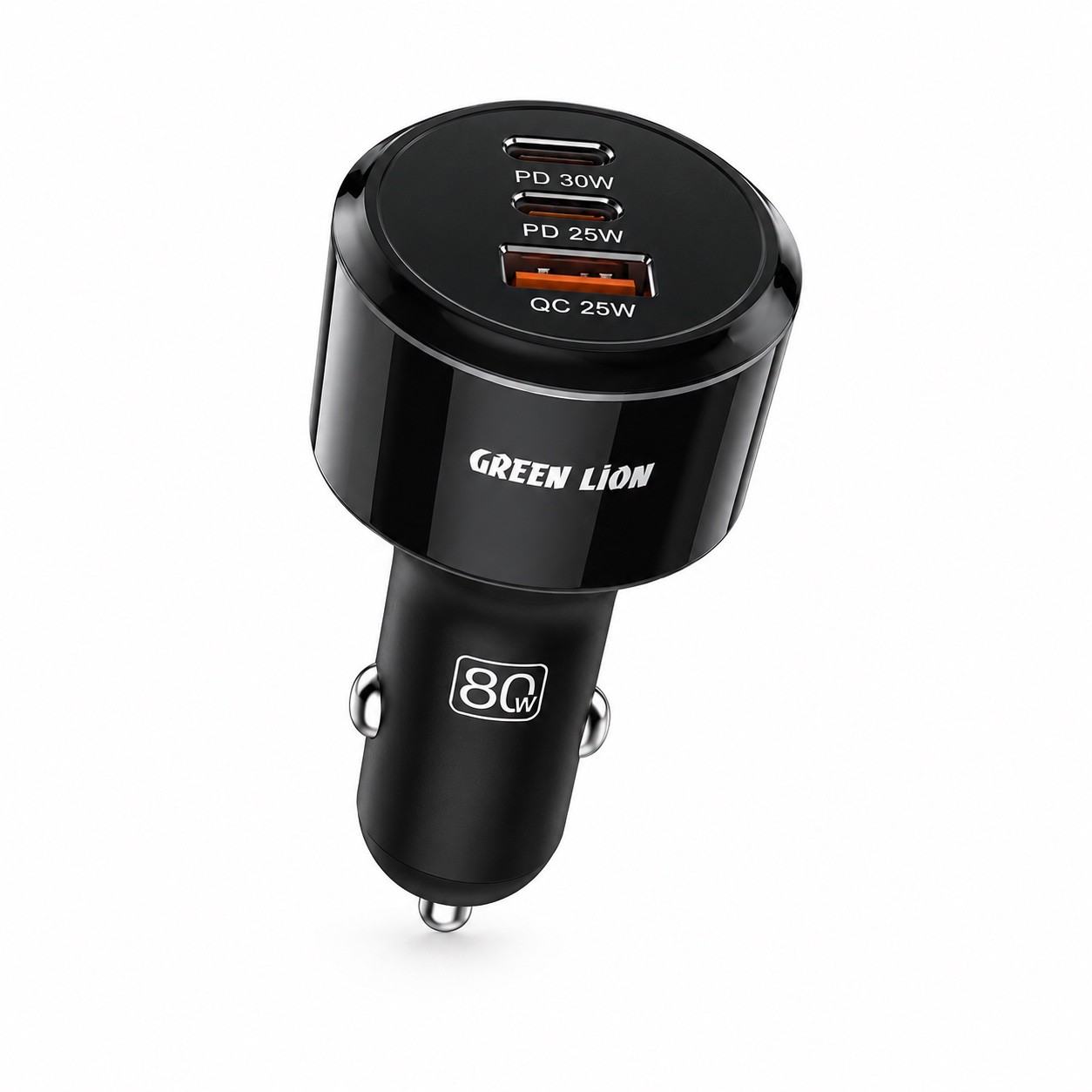 شارژر فندکی Green Lion Roadex 80W شارژ سریع 3 دستگاه بهصورت همزمان