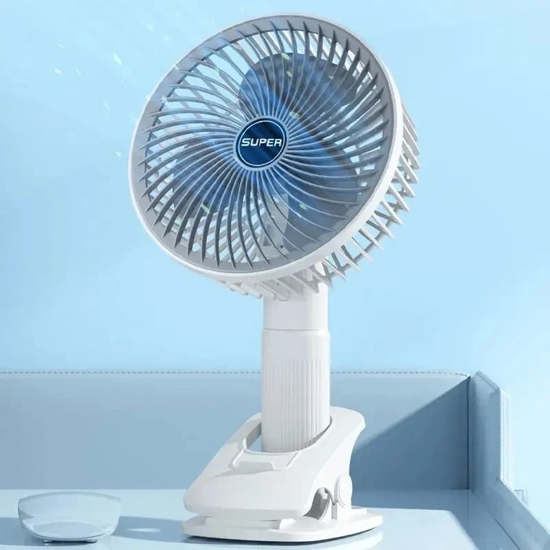 پنکه رومیزی شارژی چندکاره Q8 پایه دار، گیره ای، آویزی و دستی شارژ Type-C