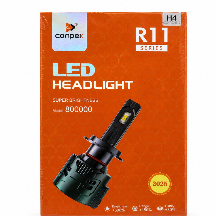 هدلایت Conpex R11 H4 نور سفید 6000K و 20000 لومن خط کات دقیق