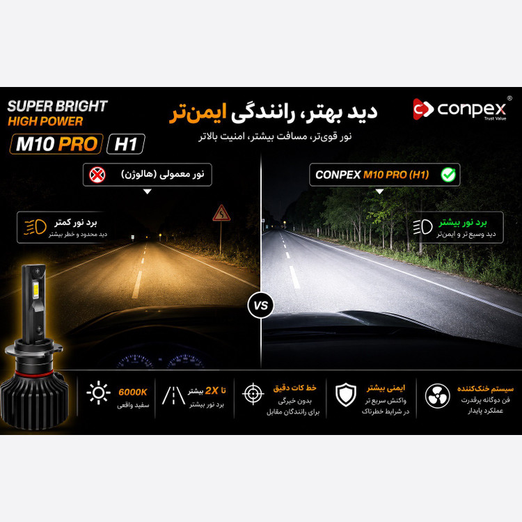 هدلایت CONPEX M10PRO پایه H1 با گارانتی