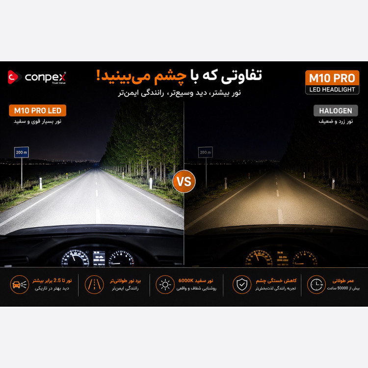 هدلایت CONPEX M10PRO پایه H1 با گارانتی