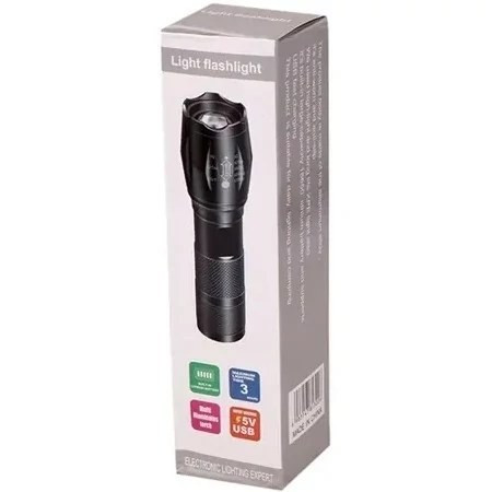 چراغ قوه آر ال مدل K04-2 دو لامپه XPE با نور UV و زوم