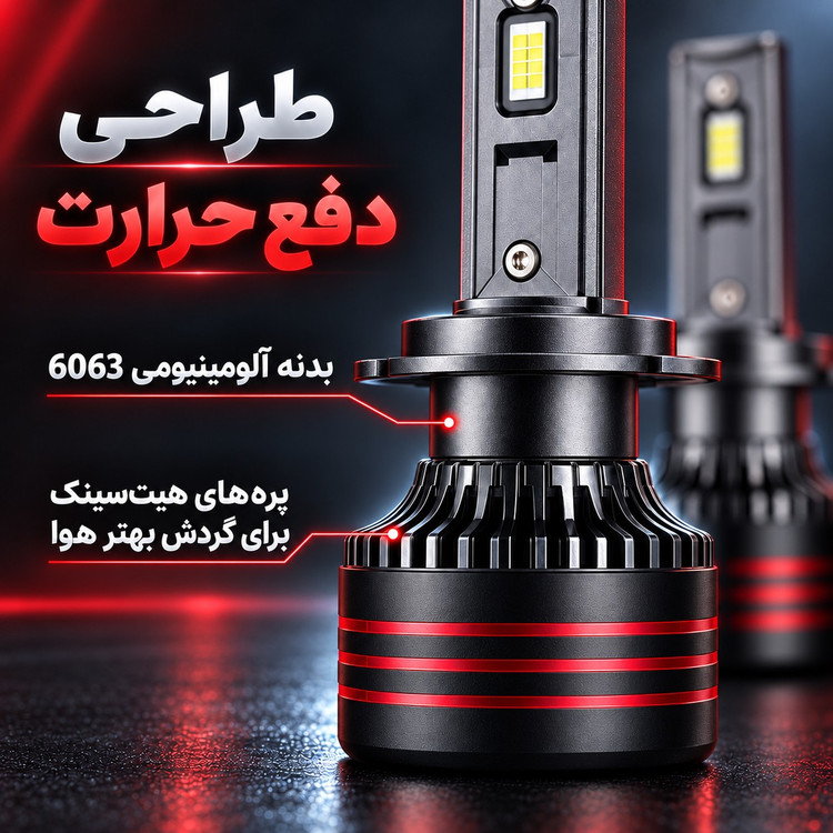 هدلایت توبیز TBS Design M8 Pro Max پایه 9005 9006 نور سفید یخی 6000K
