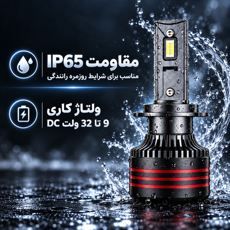 هدلایت توبیز TBS Design M8 Pro Max پایه 9005 9006 نور سفید یخی 6000K