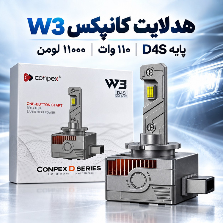 هدلایت D4S کانپکس W3 نور سفید یخی، پرتاب قوی و فن خنککننده