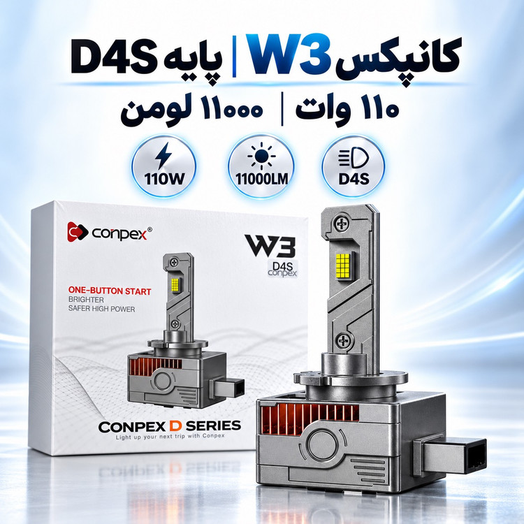 هدلایت D4S کانپکس W3 نور سفید یخی، پرتاب قوی و فن خنککننده