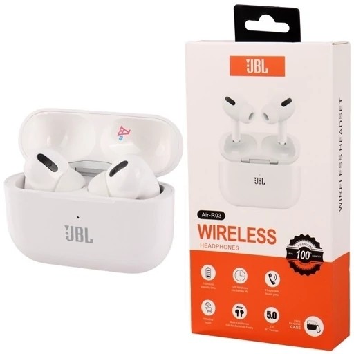 ایرپاد هندزفری بلوتوثی jbl باکیفیت دوگوش همراه با گارد و کابل باتری بزرگ گیمینگ لمسی بلوتوث ورژن 5 3
