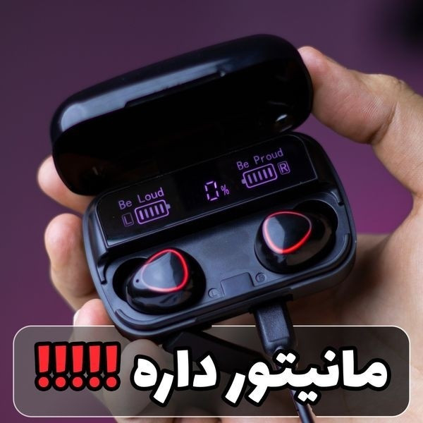 ایرپاد M10 اورجینال شارژ بالا لمسی ورژن 5 3 میکروفن عالی گیمینگ ضدآب پاوربانک دار کیفیت درجه یک صحفه نمایش دار