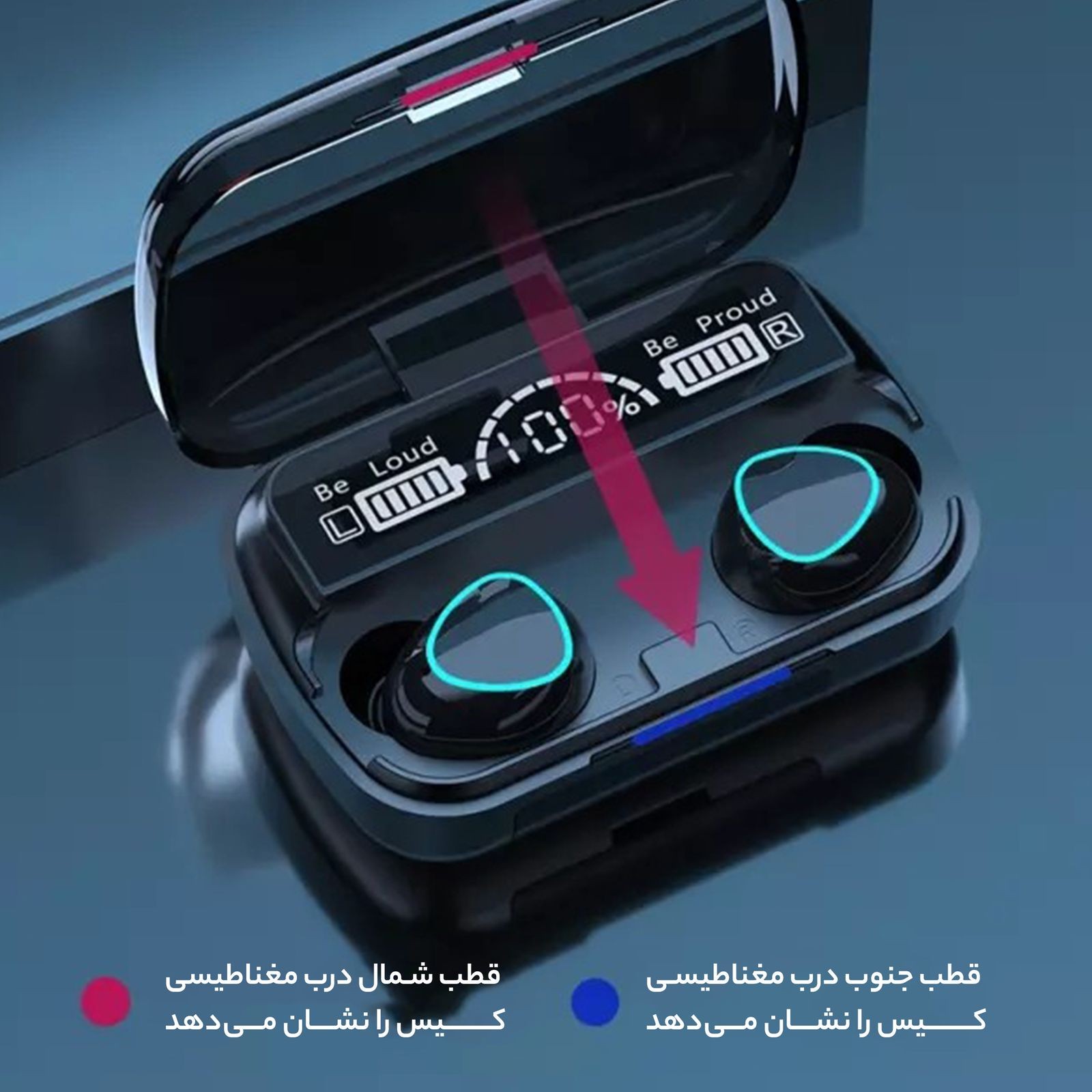 ایرپاد M10 اورجینال شارژ بالا لمسی ورژن 5 3 میکروفن عالی گیمینگ ضدآب پاوربانک دار کیفیت درجه یک صحفه نمایش دار
