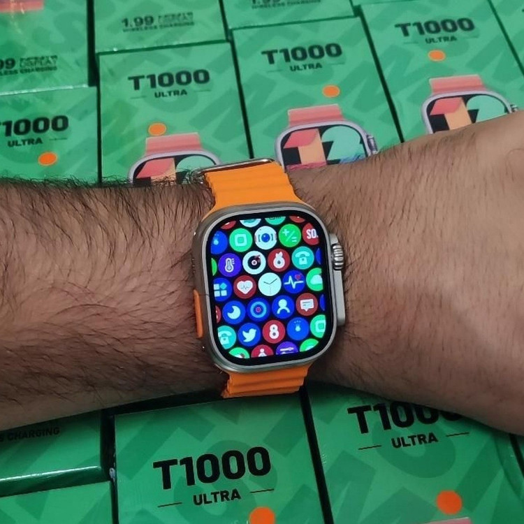ساعت هوشمند T1000 اصلی 2024 بالاترین کیفیت بازار A اورجینال تمام صحفه
