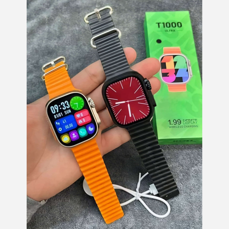 ساعت هوشمند T1000 اصلی 2024 بالاترین کیفیت بازار A اورجینال تمام صحفه