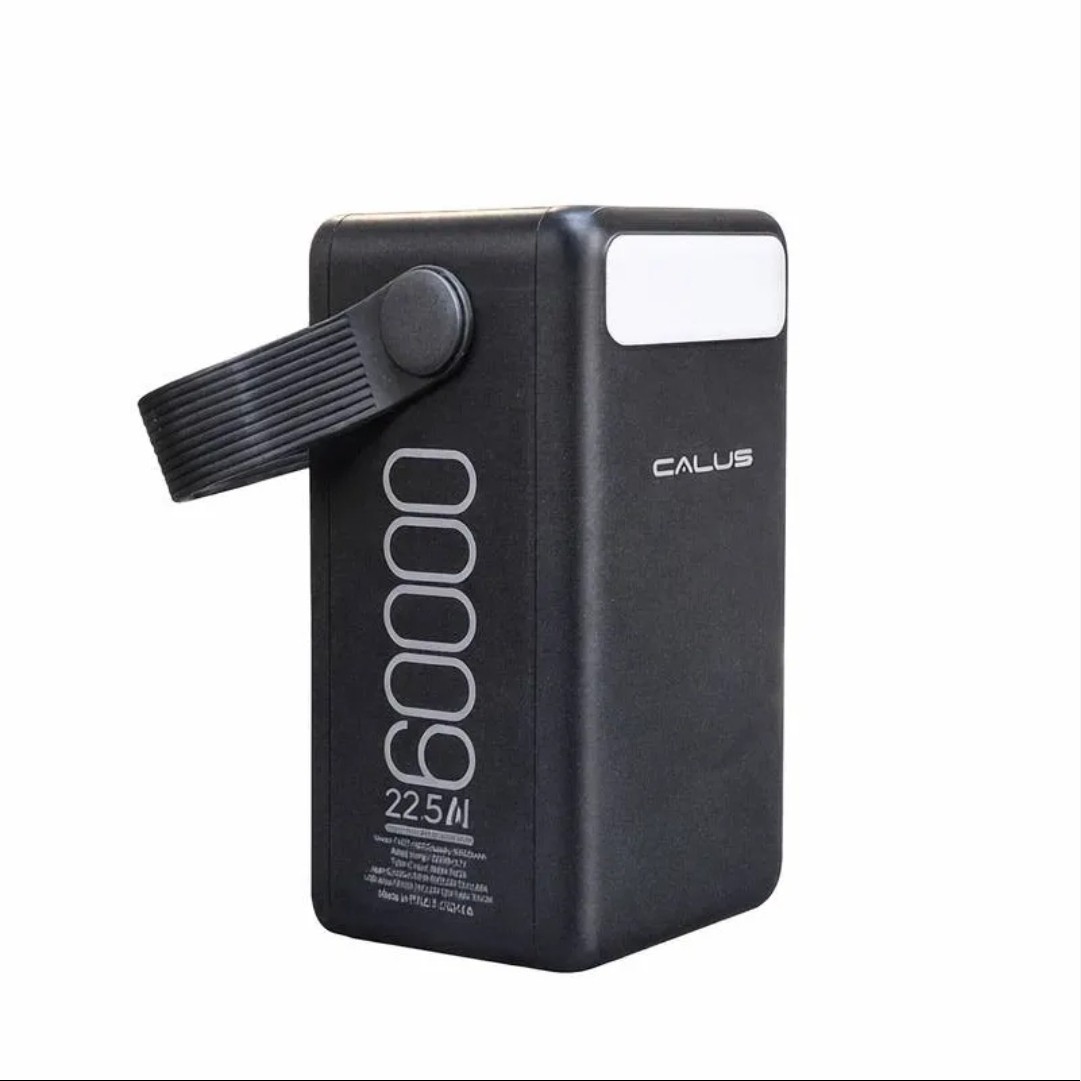 پاوربانک غول KALUS 60000mAh کالوس اصلی 22 5 فست 4 خروجی 4.5 امپر کمپینگ شرگتی چراغ قوه نمایش میزان شارژ