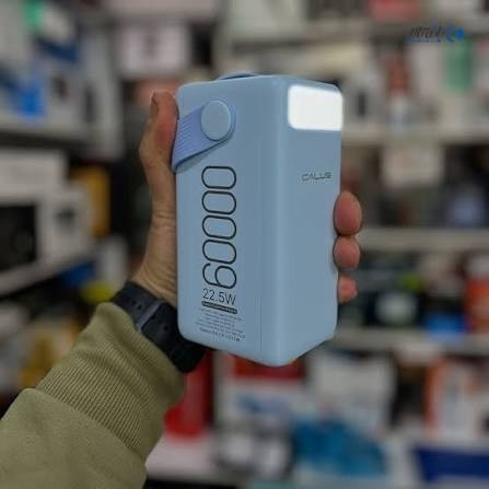 پاوربانک غول KALUS 60000mAh کالوس اصلی 22 5 فست 4 خروجی 4.5 امپر کمپینگ شرگتی چراغ قوه نمایش میزان شارژ