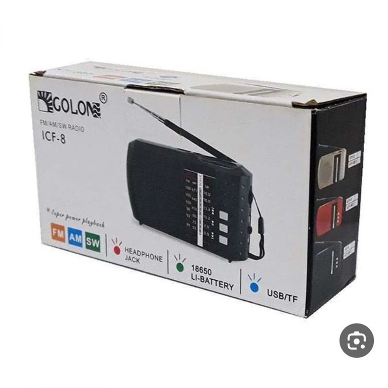 رادیو اسپیکر اصلی شارژی GOLON-ICF8 بلوتوثی جیبی گولون سه موج مدل GOLON ICF-8BT