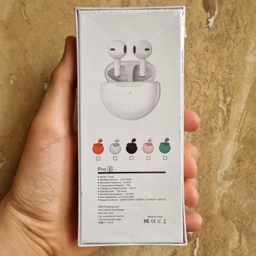 ایرپاد PRO6 دو گوش ورژن 5 3 جدید باطری بزرگ لمسی 2026 airpods ارسال فوری فروش ویژه