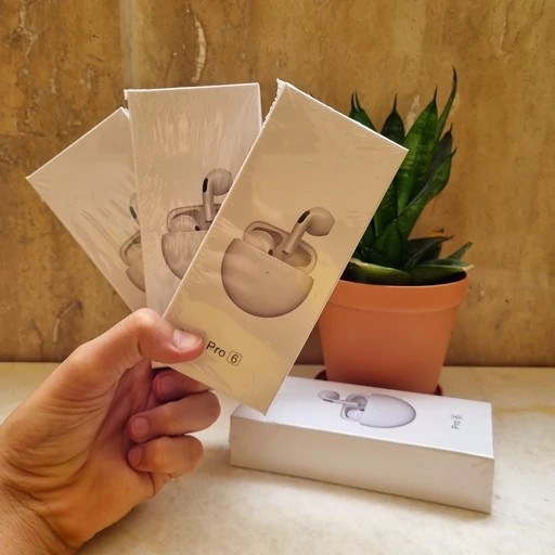 ایرپاد PRO6 دو گوش ورژن 5 3 جدید باطری بزرگ لمسی 2026 airpods ارسال فوری فروش ویژه