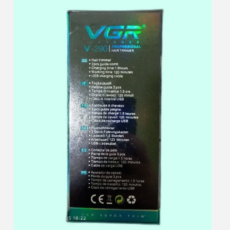 ماشین اصلاح موی پیشرفته و حرفه ای VGR مانیتور دار مدلV-2091با تیغه استیل ضد زنگTشکل