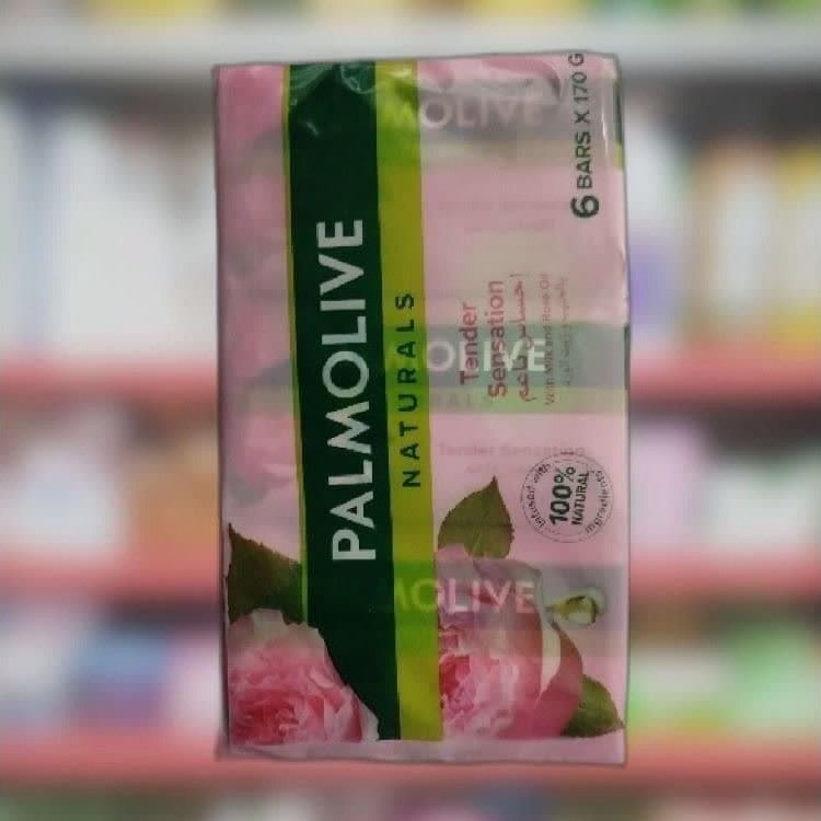 صابون پالمولایف بسته 6 تایی معطر با حاوی شیر و روغن گل رز 100در صد طبیعی خارجی