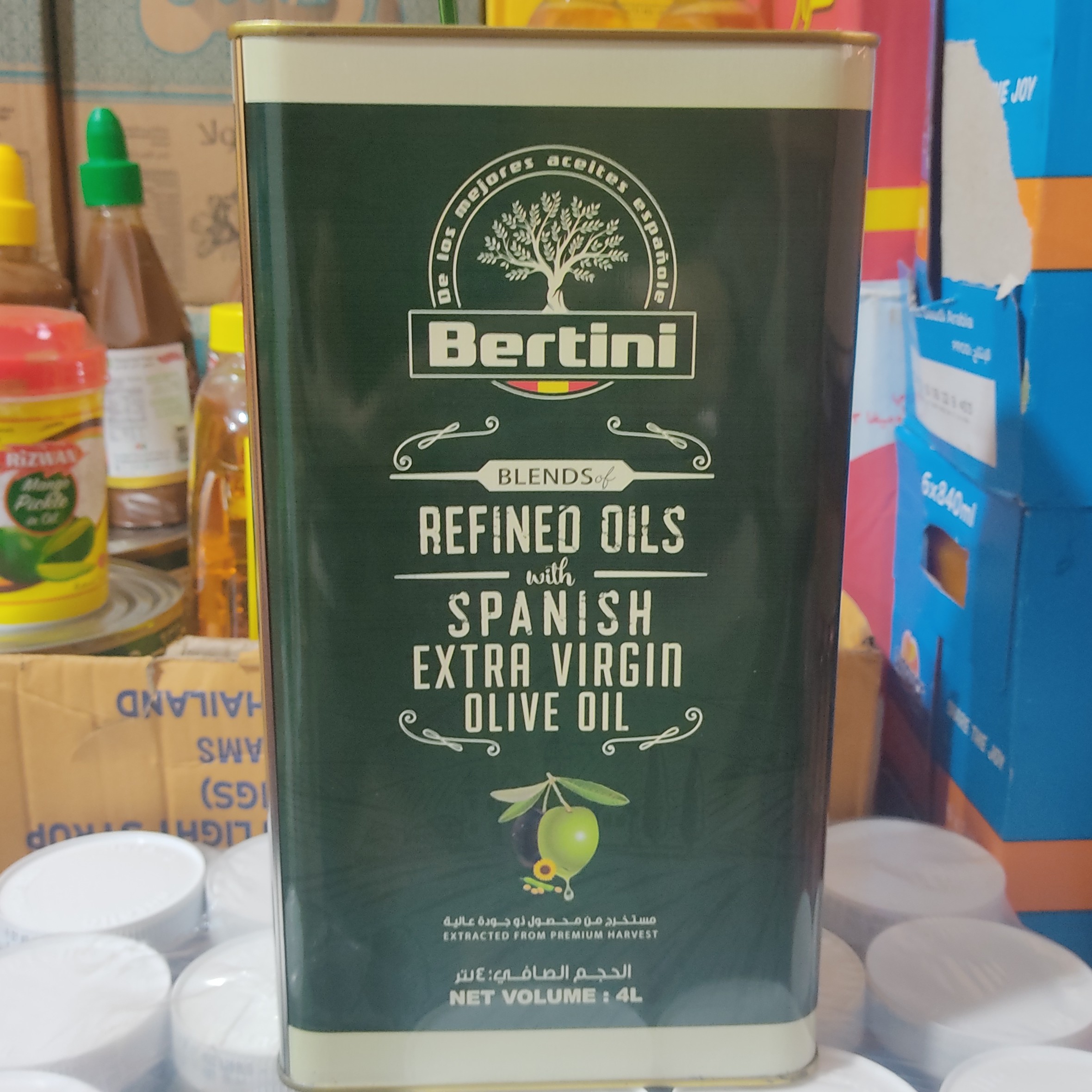 روغن زیتون بدون بو 4لیتری اسپانیایی مارک برتینی