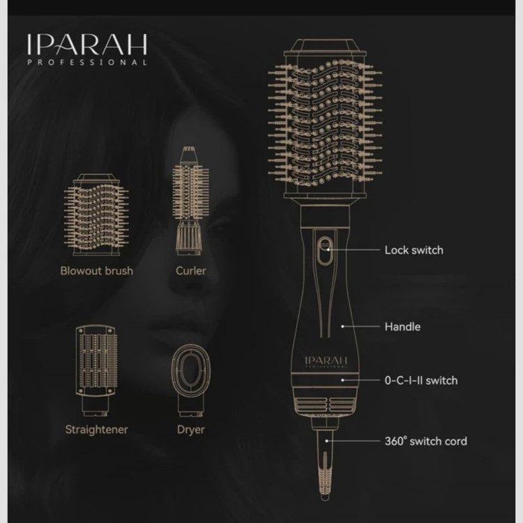 سشوار برس دار حالت دهنده مو ایپاراه مدل IPARAH266-P
