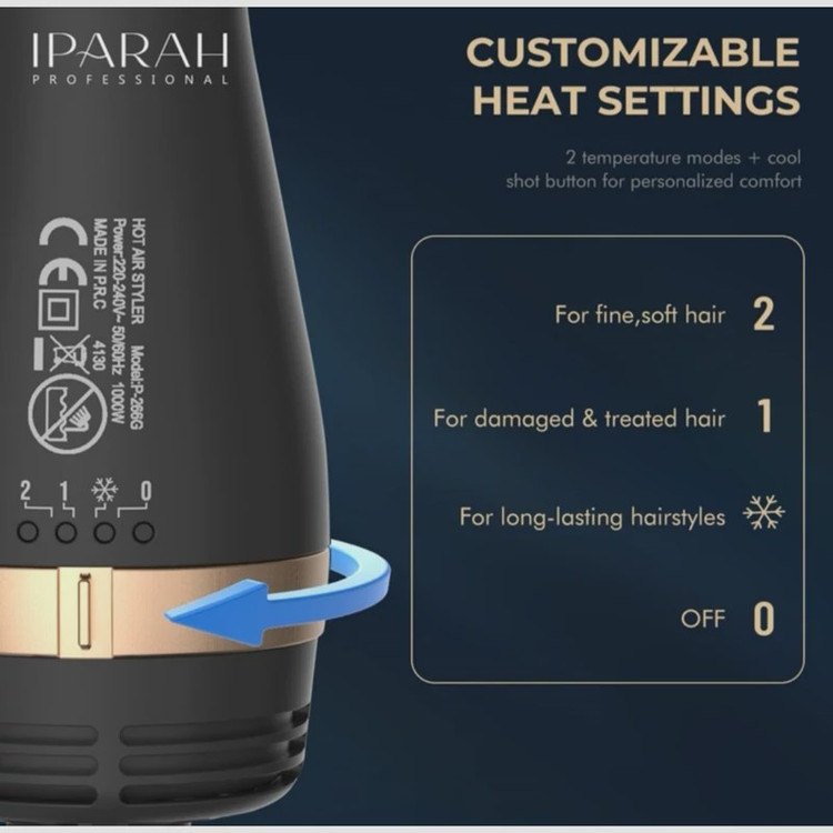 سشوار برس دار حالت دهنده مو ایپاراه مدل IPARAH266-P