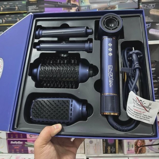 سشوار برس دار انزو ENZO مدل V9 حرفه ای و خانگی 1500 وات